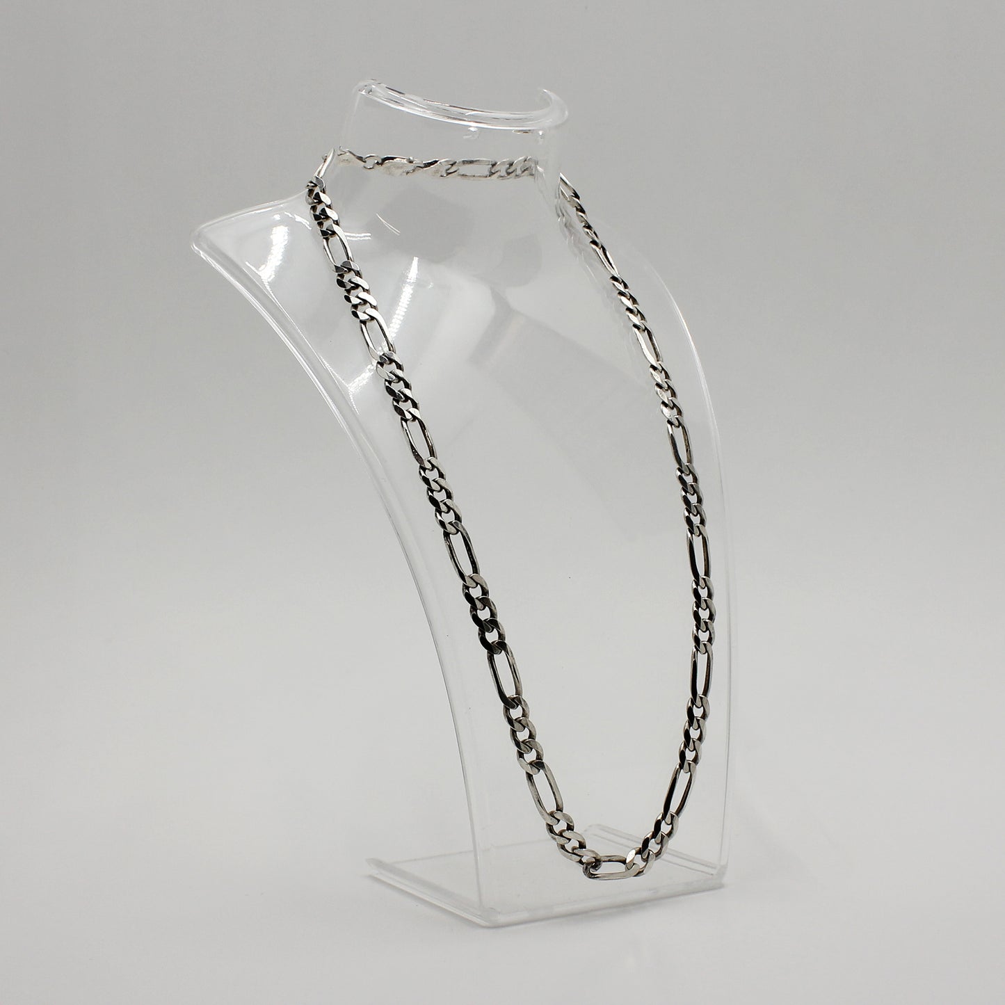 Sterling Silver Figaro Link Necklace - 20"