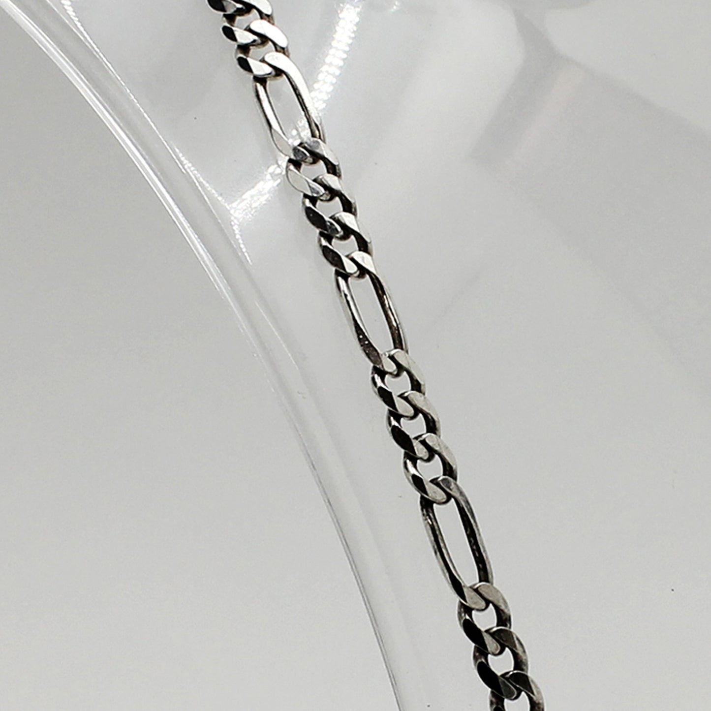 Sterling Silver Figaro Link Necklace - 20"