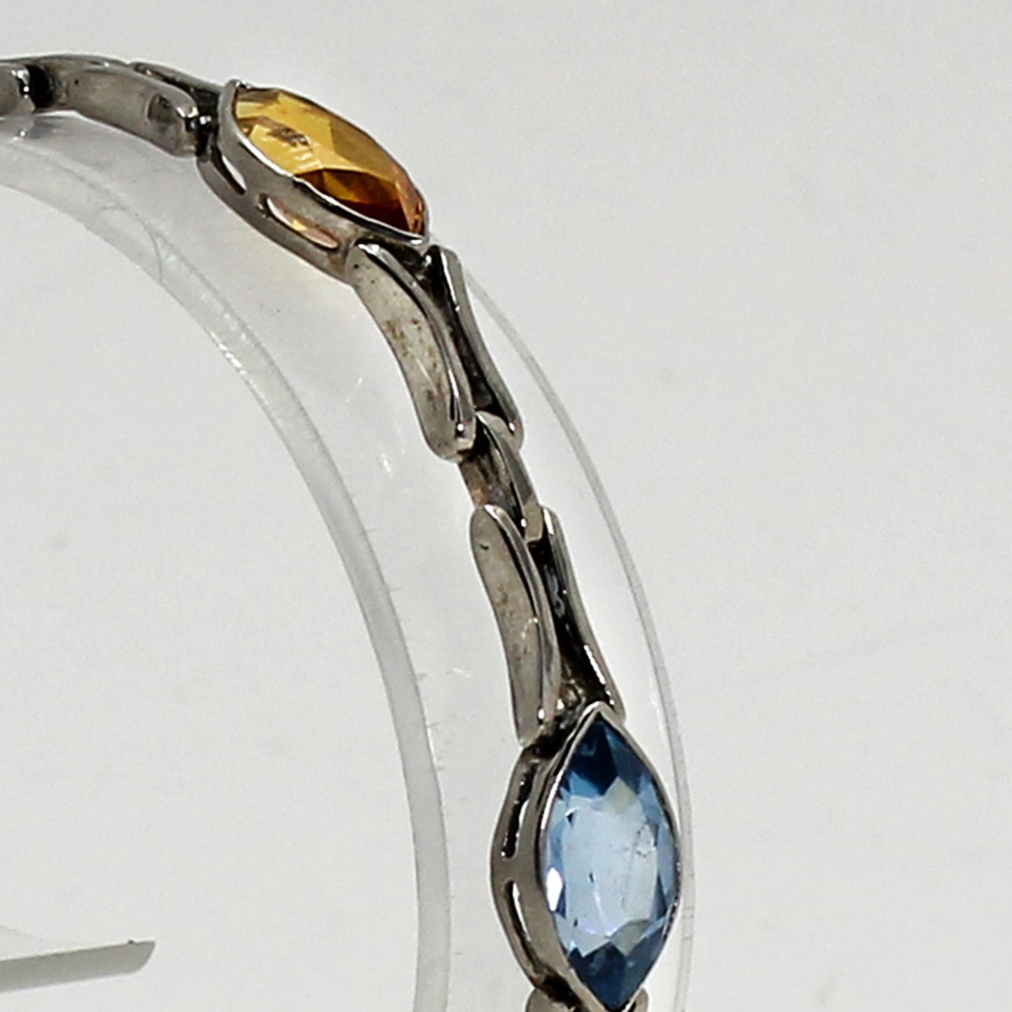 Sterling Silver Multi-Coloured Gemstone Bracelet