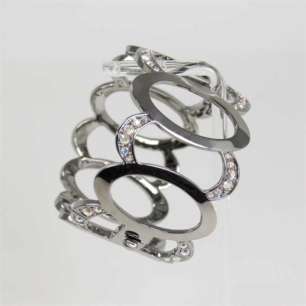 Silver Tone 'Fifth Avenue Collection - Modern Love' Bracelet with Clasp - 7"