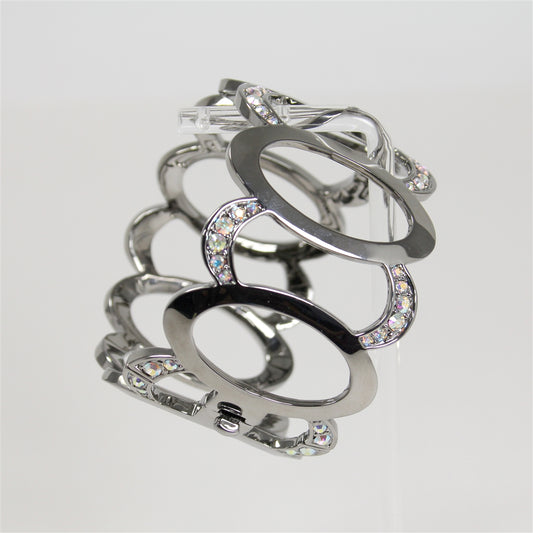 Silver Tone 'Fifth Avenue Collection - Modern Love' Bracelet with Clasp - 7"