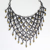 Black & Gold Tone Bib Necklace - 19"