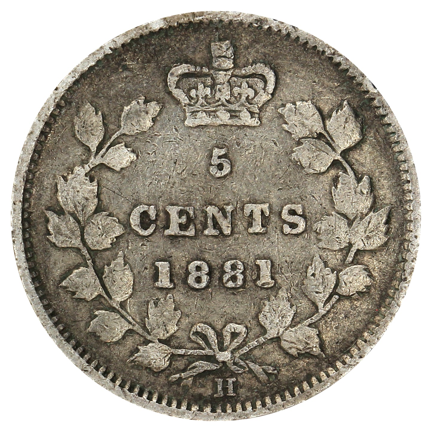 1881H Canada 5-cents Fine (F12) (Scratched)