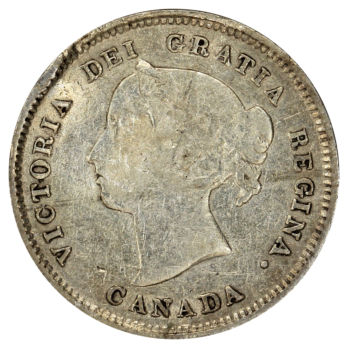 1887 Canada 5-cents VG-F (VG10) (Impaired)