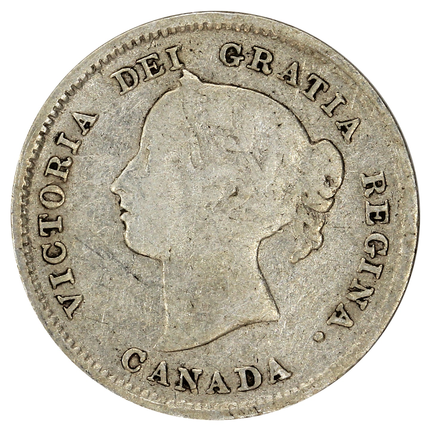 1889 Canada 5-cents VG-F (VG10) Scratched, marks, or impaired