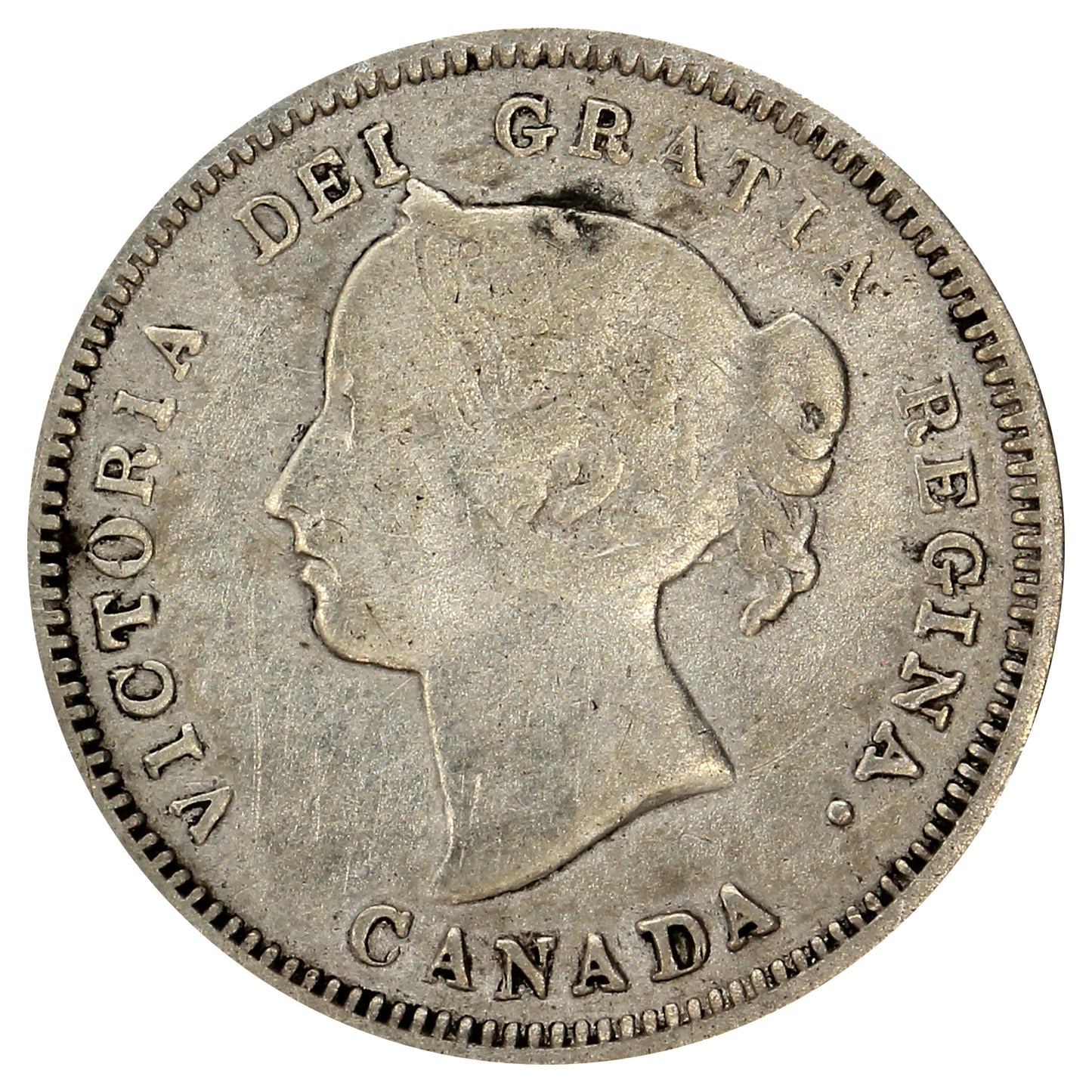 1890H Canada 5-cents Fine (F12) (Scratched or Impaired)