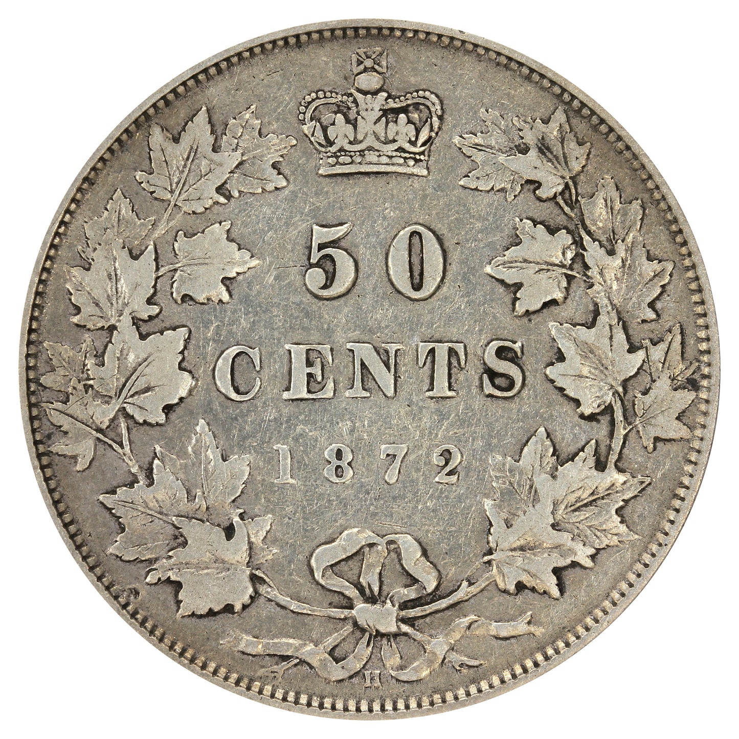 1872H Canada 50-cents F-VF (F15) (Toned)