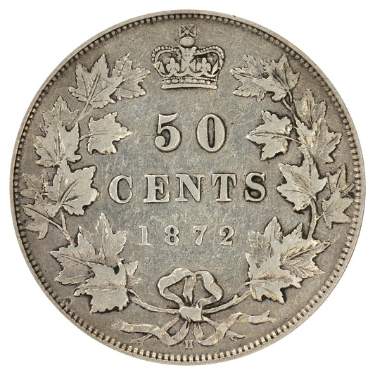 1872H Canada 50-cents F-VF (F15) (Toned)