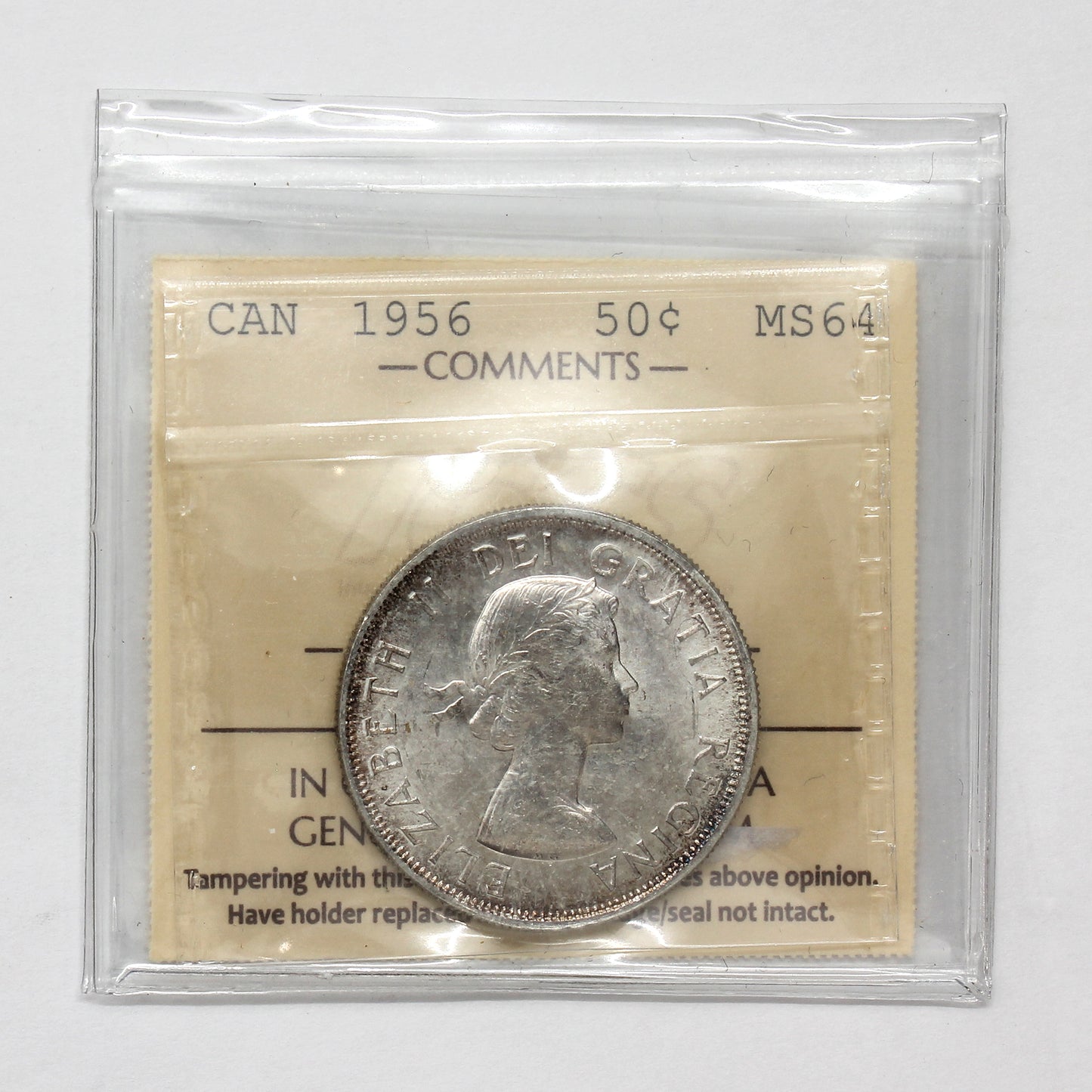 1956 Canada 50-cents ICCS Certified MS64 (Toned)