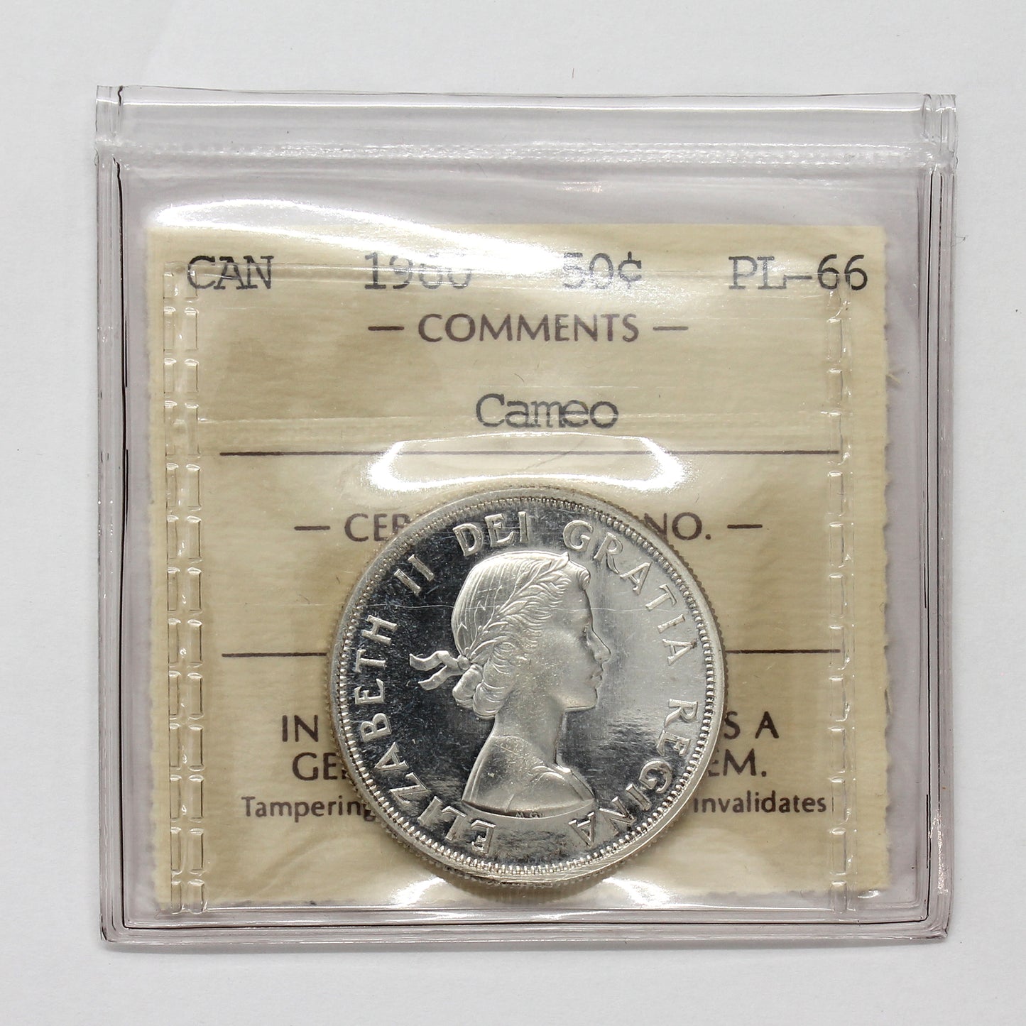 1960 Canada 50-cents ICCS Certified PL66 Cameo (Toned)
