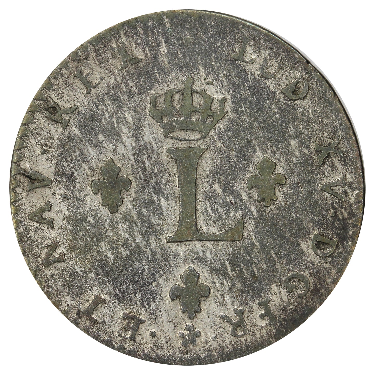 France 1750 AA Louis XV Double Sol Sous Marque, Metz Mint, Strong VF (VF20)