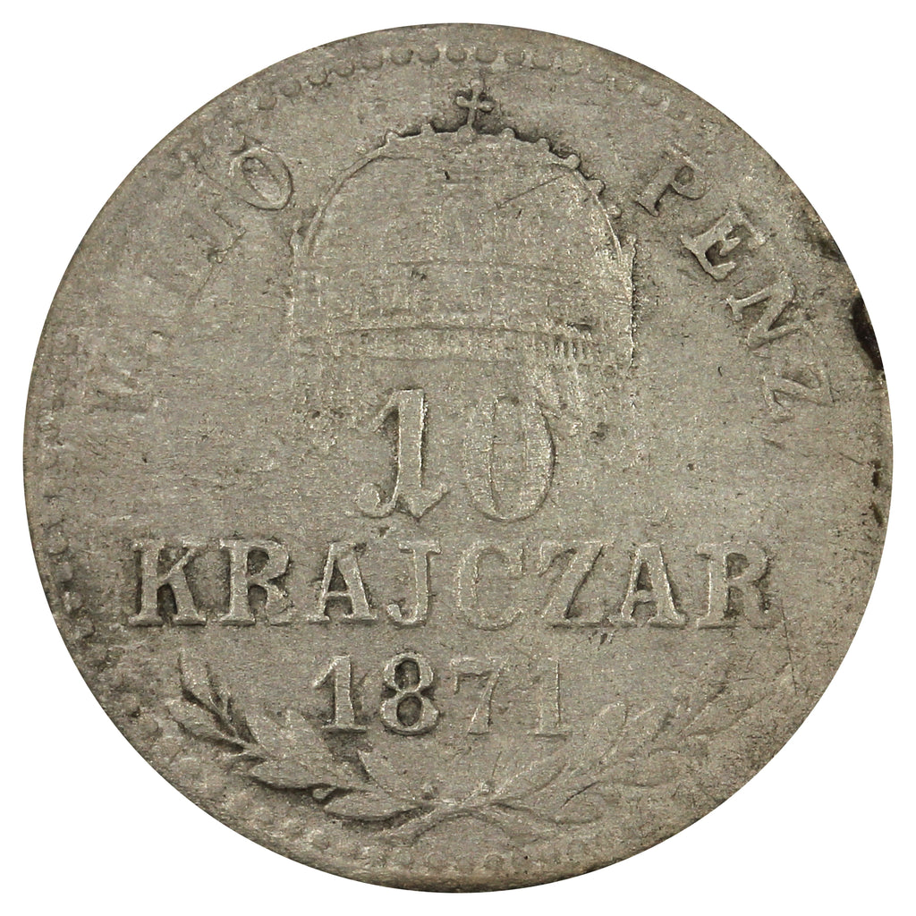 Hungary 1871 Franz Joseph I 10 Krajczar