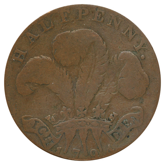 Great Britain 1894 George Prince of Wales Halfpenny Token, Fine (F12)