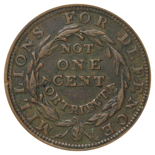 1837 USA Millions for Defence, Not One Cent for Tribute Hard Times Token