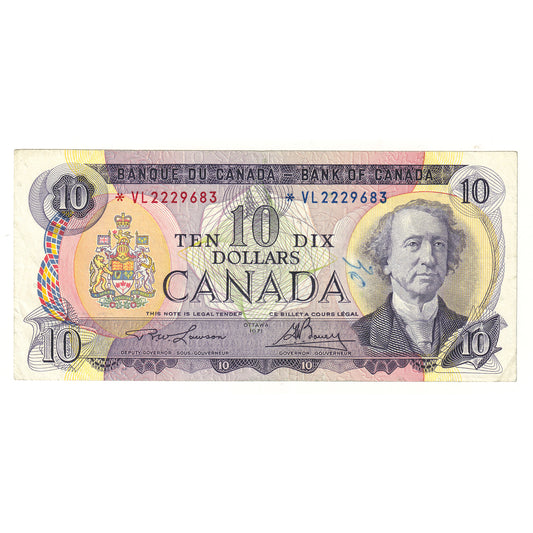 BC-49cA 1971 Canada $10 Note Lawson-Bouey, *VL, VF (writing)