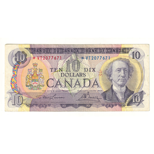 BC-49cA 1971 Canada $10 Note Lawson-Bouey, *VT, F (damaged)