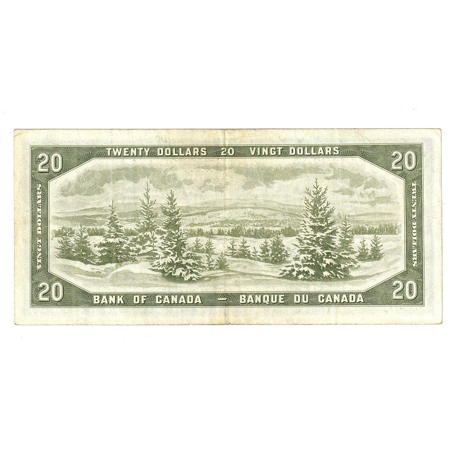 BC-33a 1954 Canada $20 Note Coyne-Towers, B/E, VF-EF (writing)