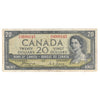 BC-33a 1954 Canada $20 Note Coyne-Towers, B/E, VF (damaged)