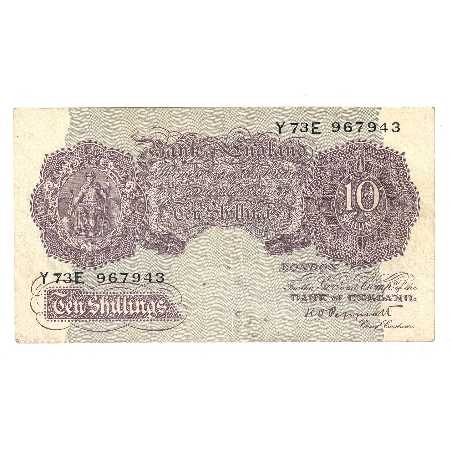 Great Britain 1940-1948 10 Shilling Note, Pick #366