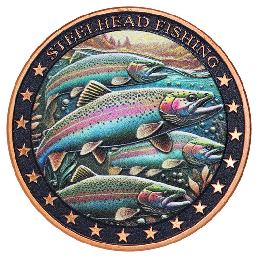 Steel Head Fishing 1oz. .999 Fine Copper Coloured Round - Northern Nuggets