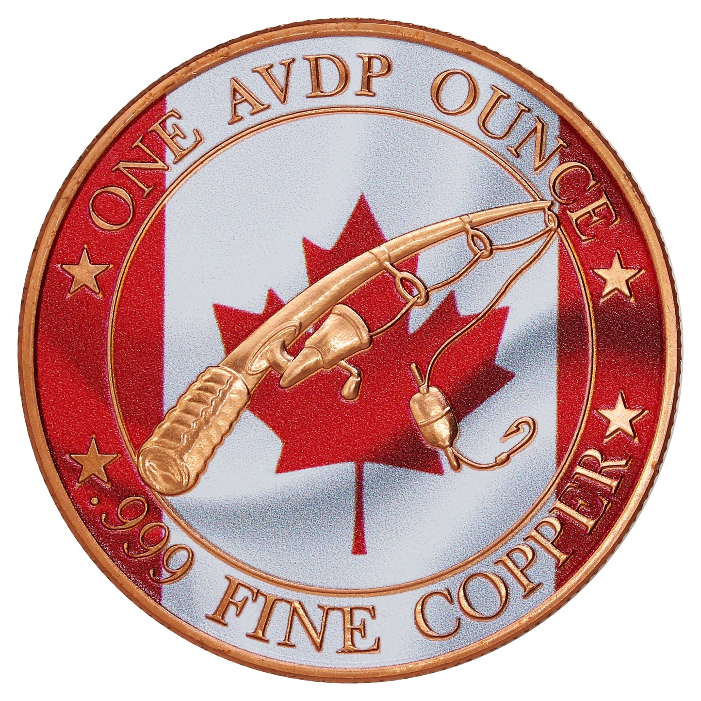 Steel Head Fishing 1oz. .999 Fine Copper Coloured Round - Northern Nuggets