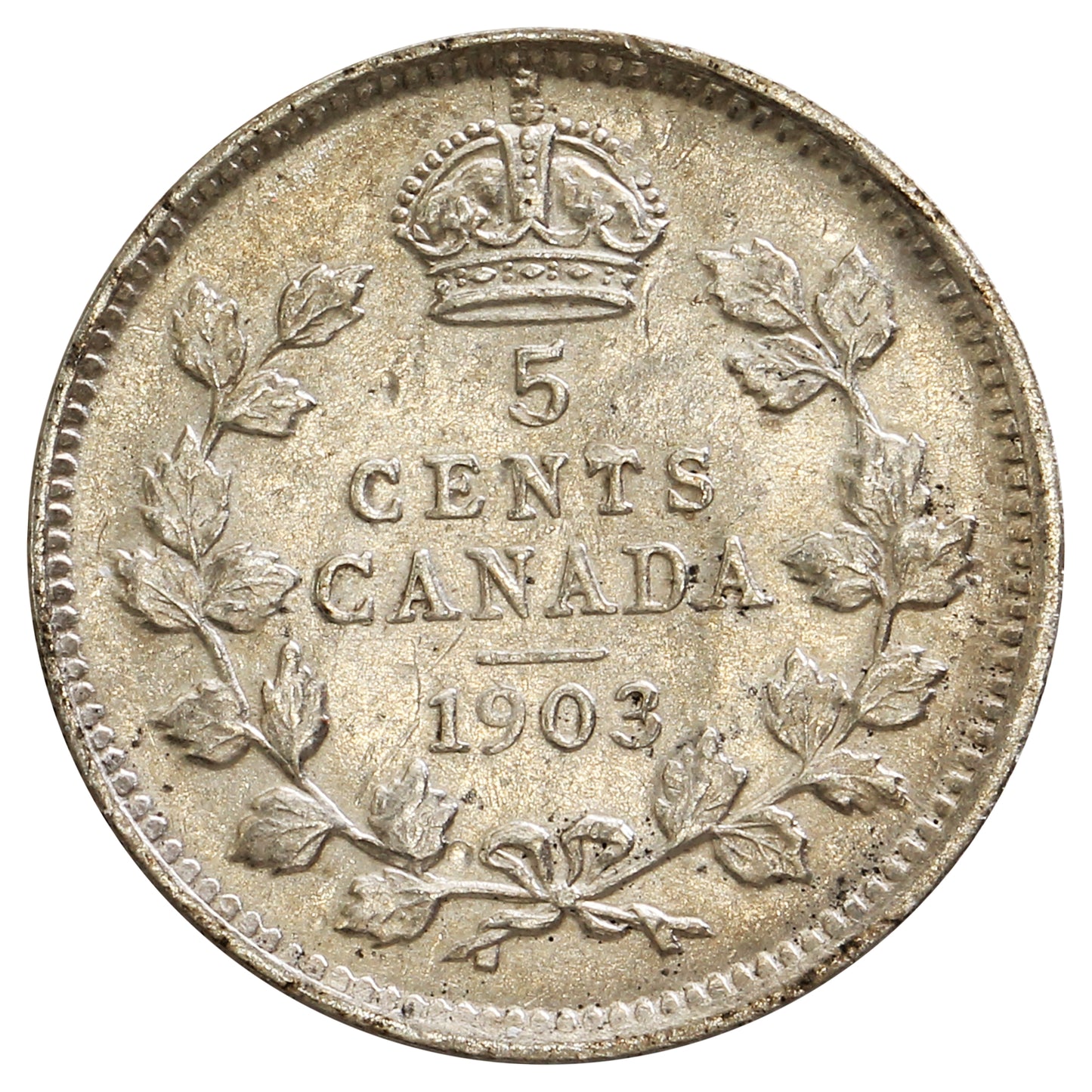 1903 Canada 5-cents VF-EF (VF30) Cleaned, scratched or impaired