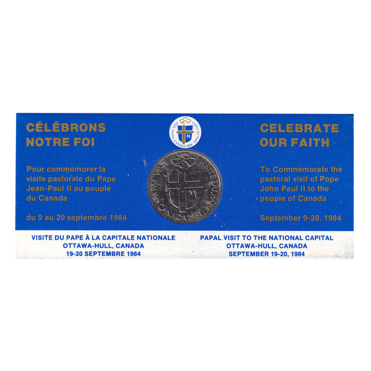 1984 Pope John Paul II Papal Visit to the National Capital Ottawa-Hull Medallion in Holder