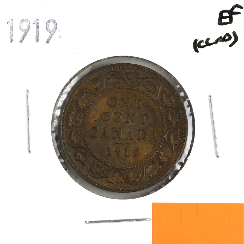 1919 Canada 1-cent Extra Fine (EF40) Scratched, Cleaned or Impaired