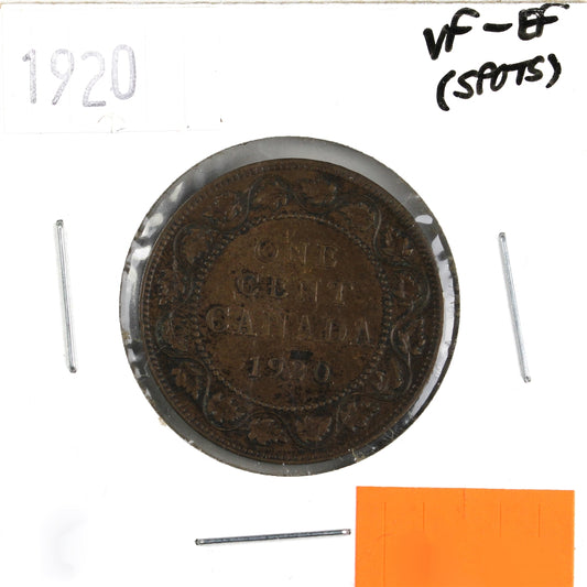 1920 Large Canada 1-cent VF-EF (VF30) Corrosion, spots, or impaired