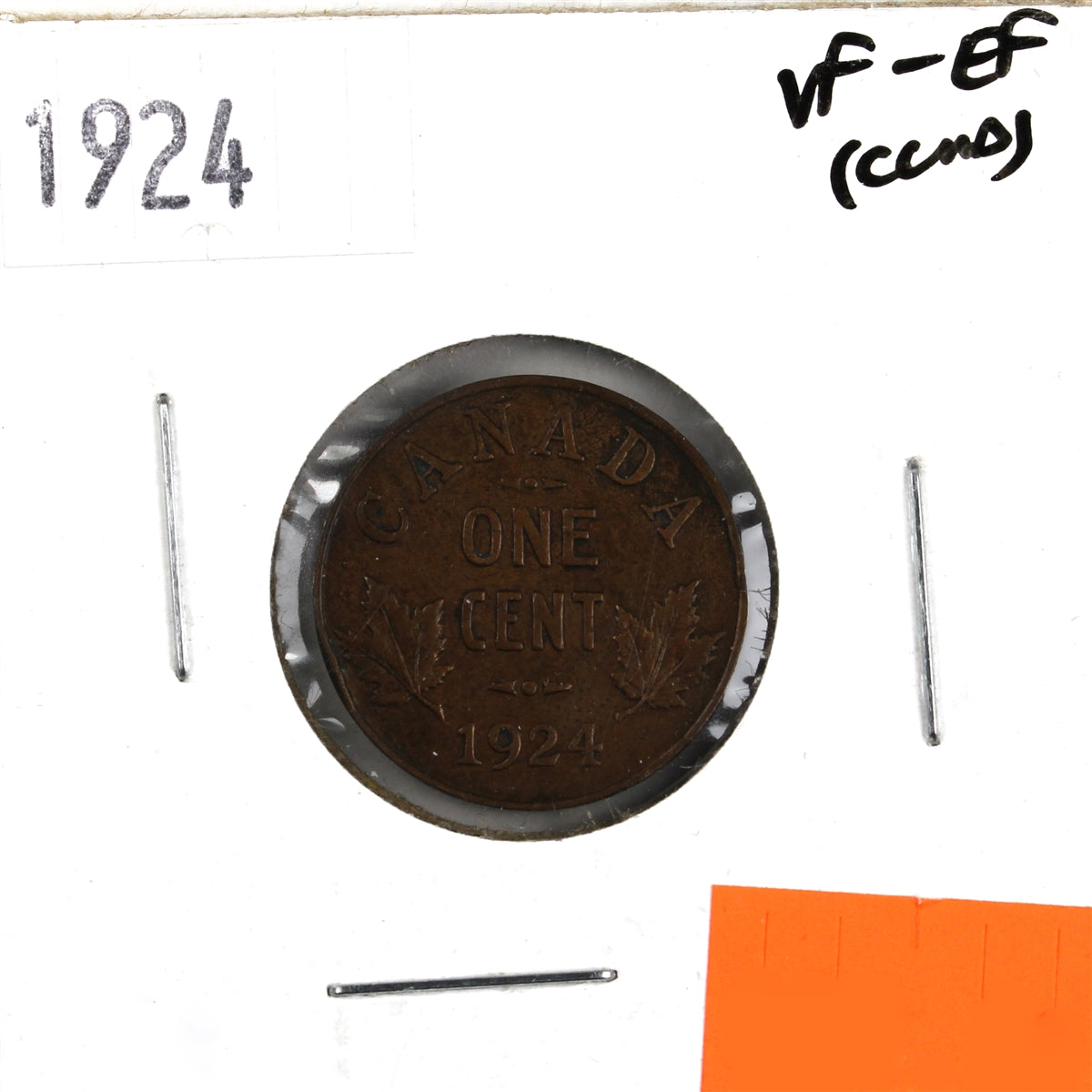 1924 Canada 1-cent VF-EF (VF30) Cleaned, nick, or impaired