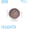 1858 Canada 10-cents VG-F (VG10) $