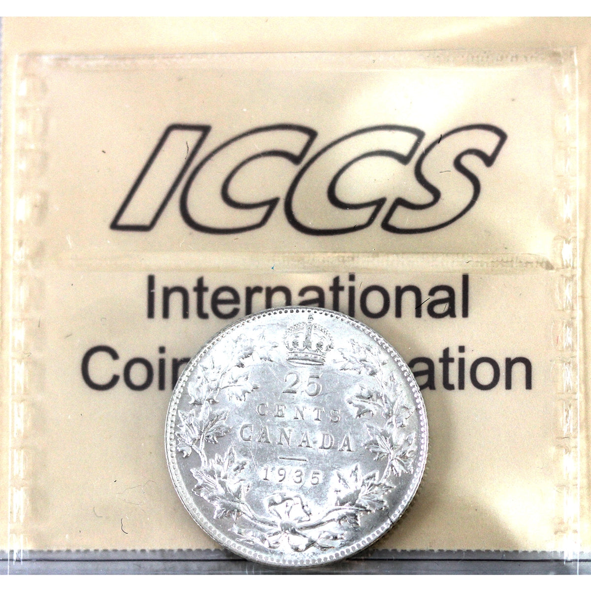 1935 Canada 25-cents ICCS Certified EF45