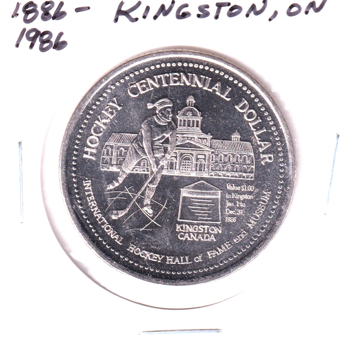 1986 Kingston, ON, Hockey Centennial Dollar Trade Token