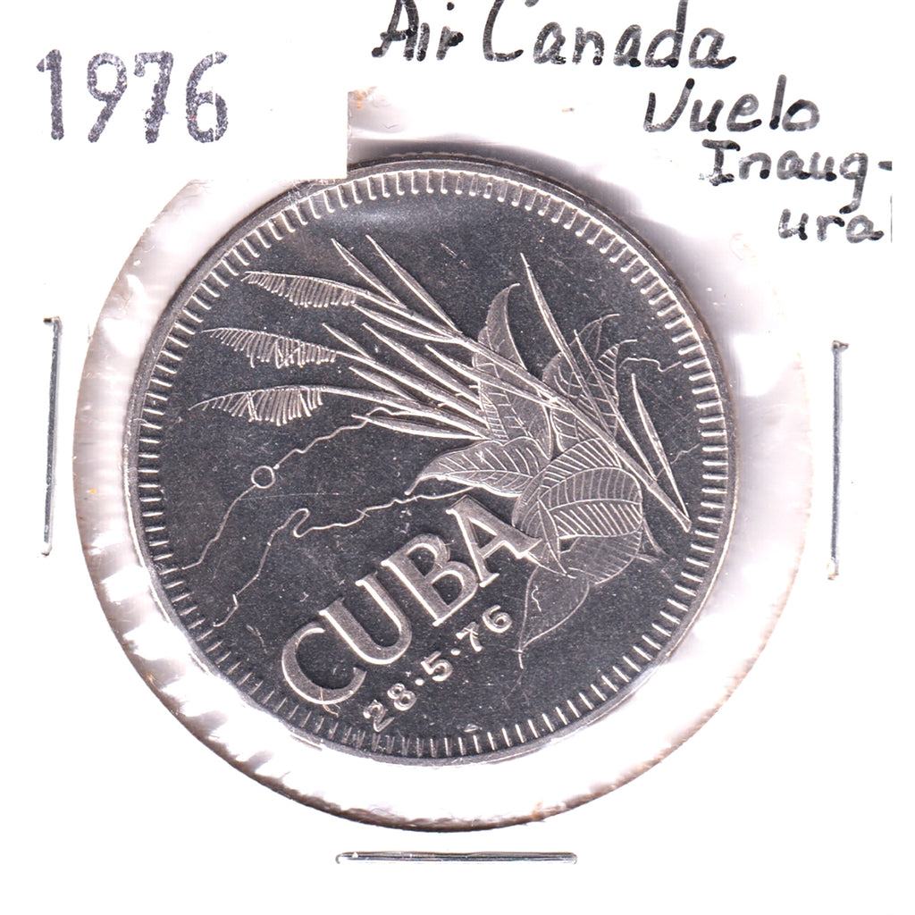 1976 Air Canada Cuba Inaugural Flight Trilingual Medallion