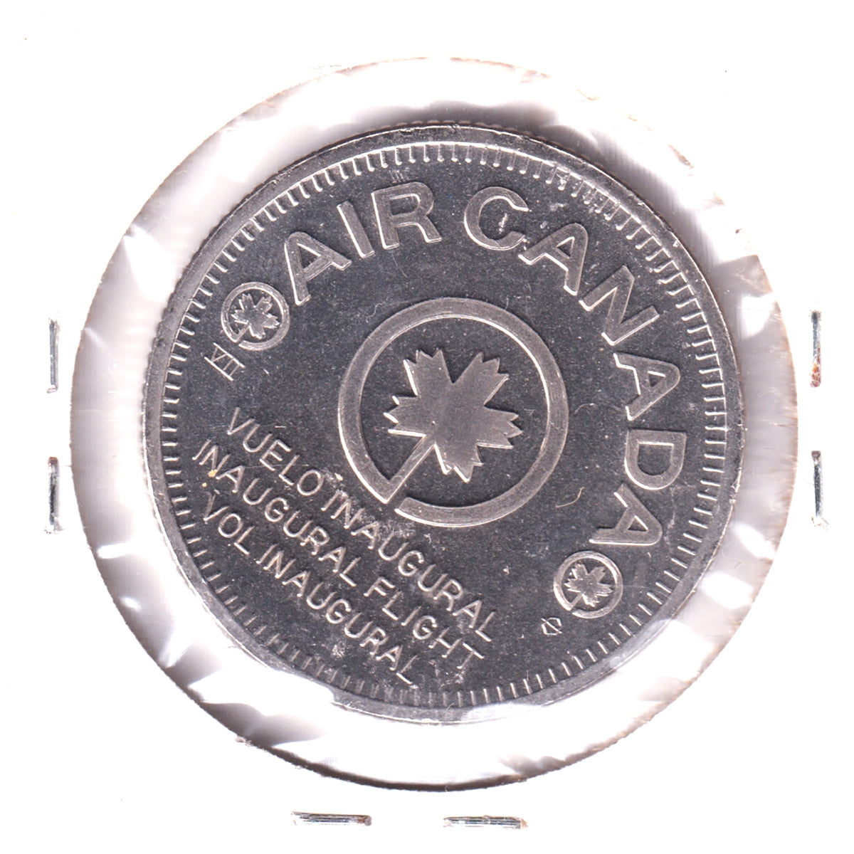 1976 Air Canada Cuba Inaugural Flight Trilingual Medallion