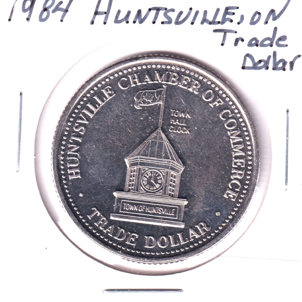 1984 Huntsville, Ontario, Trade Dollar Token: The Portage Flyer Locomotive