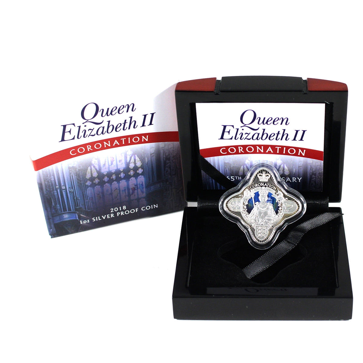 Tokelau 2018 $1 QEII Coronation 65th Anniversary 1oz .999 Silver in Case (Outer Box Wear) No Tax