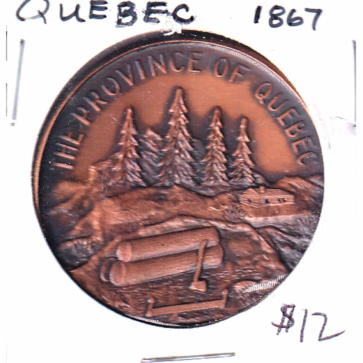 Quebec (Lower Canada) Joined Confederation in 1867 Medallion (Copper)