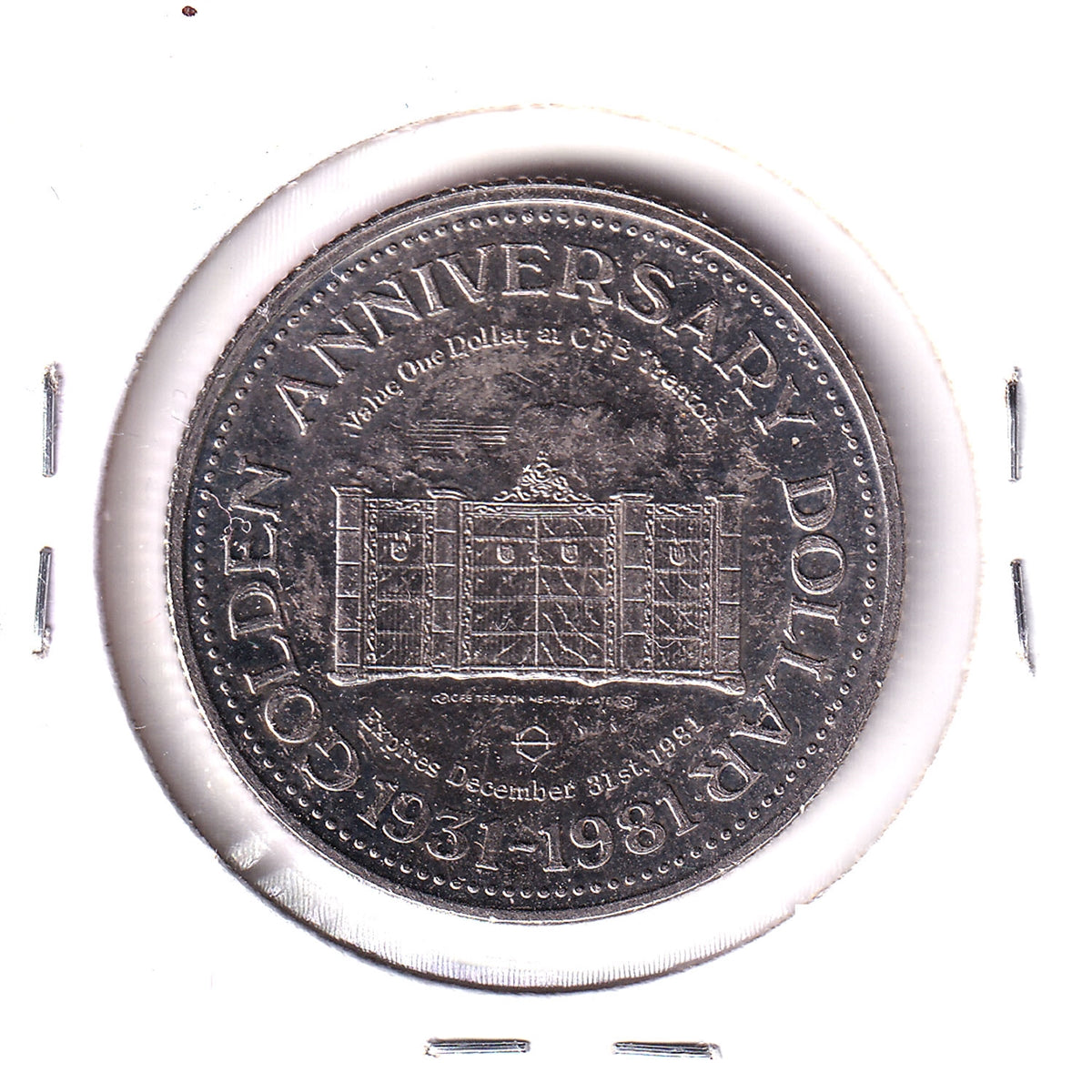 1981 CFB Trenton Golden Anniversary Trade Dollar Token (Residue)