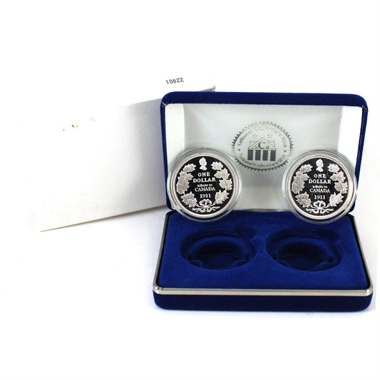 Pair of Cook Islands 2006 $1 Tribute to Canada's 1911 Dollar, 2Pcs in Case (1xSilver)