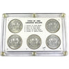 Set of All 5x 1965 Canada Dollar Varieties, 5Pcs in Clear Case (Issues)
