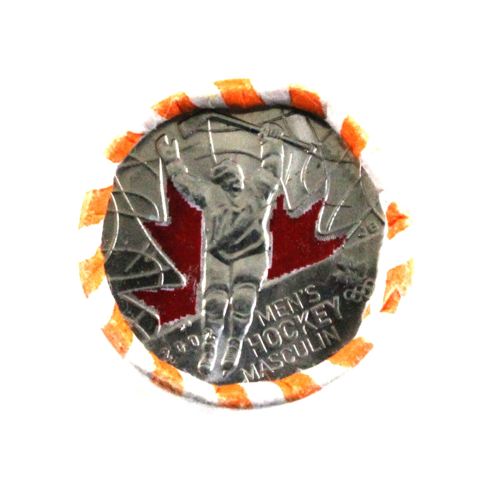 2009 Canada Men's Hockey 25-cents Roll of 40Pcs, Circulated COLOURED