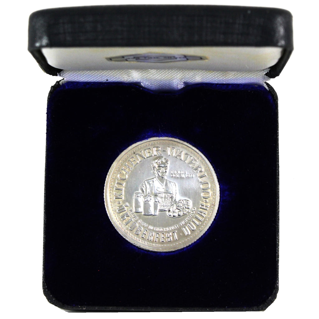 1973 Kitchener-Waterloo Oktoberfest .999 Silver Medallion in Case (No Tax) Impaired
