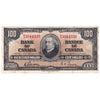 BC-27b 1937 Canada $100 Note, Gordon-Towers, VF-EF (VF-30) Stain, Tear or impaired.
