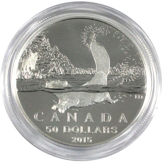 2015 Canada $50 for $50 Beaver Fine Silver (TAX Exempt) CAPSULE ONLY, toned