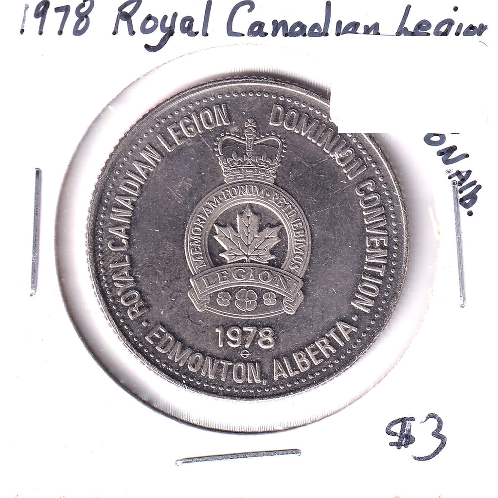 1978 Royal Canadian Legion Edmonton, Alberta, Dominion Convention Token