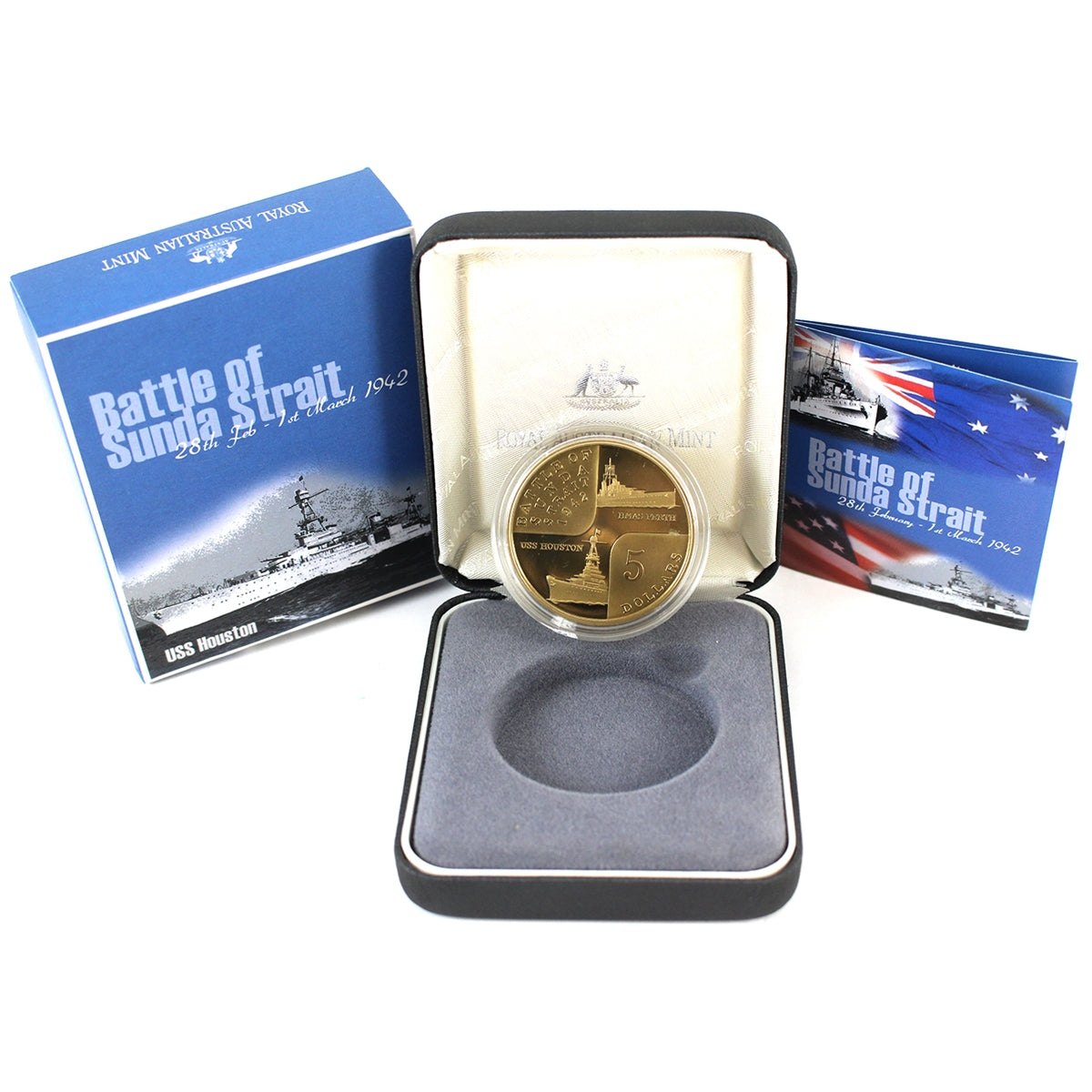 Australia 2022 $5 Battle of Sunda Strait Proof Coin in Case (Impaired)