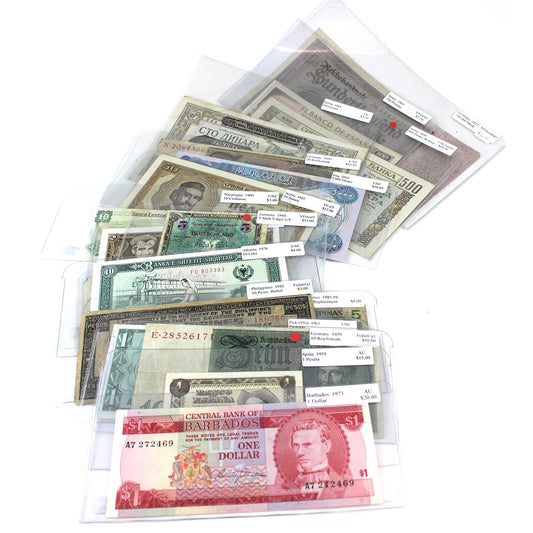 Lot of 19x Mixed World Notes, Various Grades, 19Pcs (7x Impaired)