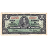BC-21c 1937 Canada $1 Note, Gordon-Towers, Very Fine (VF20) Tears, Stains, or Damaged