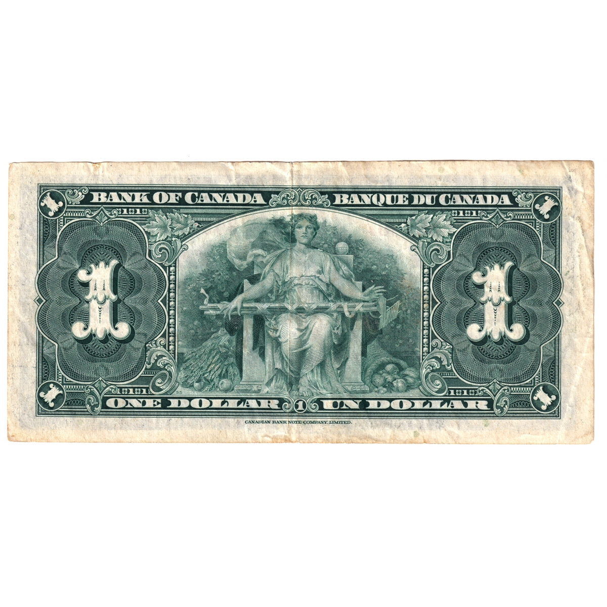 BC-21c 1937 Canada $1 Note, Gordon-Towers, Very Fine (VF20) Tears, Stains, or Damaged